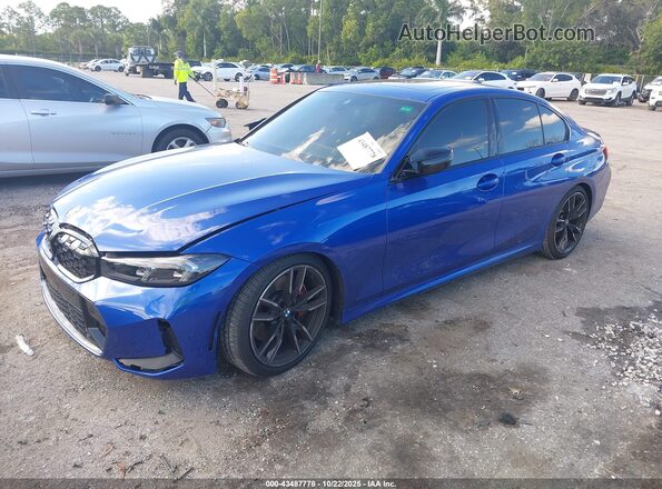 3MW49FS01P8D13126 2023 BMW 3 SERIES Blue Առջևի ձախ երեք քառորդ տեսարան