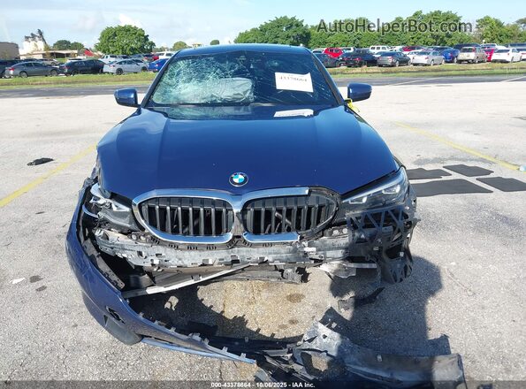 3MW5P7J01M8C07630 2021 BMW 3 SERIES Blue Dashboard view