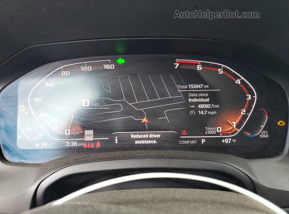 3MW5R1J00L8B06066 2020 BMW 3 SERIES Black Սարքավորումների վահանակի տեսք