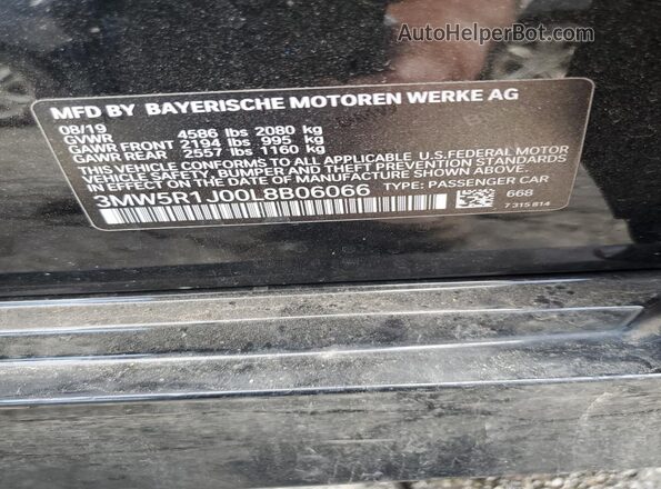 3MW5R1J00L8B06066 2020 BMW 3 SERIES Black Շարժիչի բաժամունքի տեսք