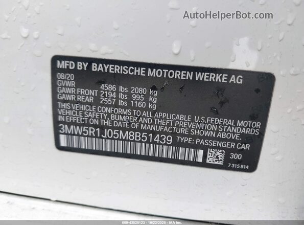 3MW5R1J05M8B51439 2021 BMW 7 SERIES White 