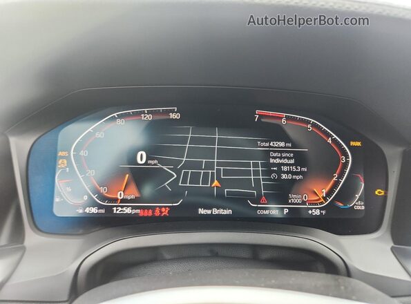 3MW5R7J08L8B08487 2020 BMW 3 SERIES White Widok zestawu wskaźników