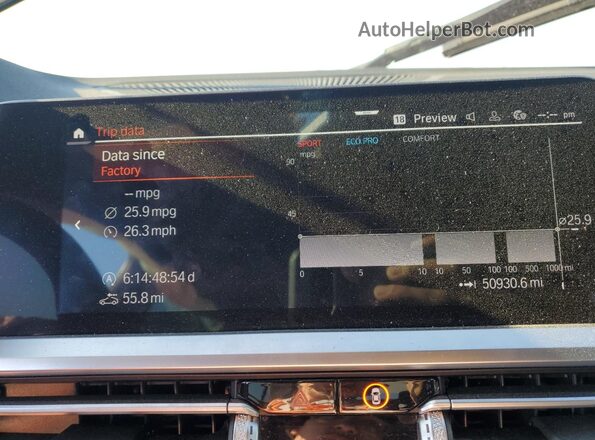 3MW5U9J07N8C29668 2022 BMW M3 White Instrument cluster view
