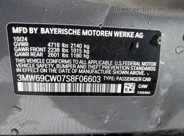 3MW69CW07S8F06603 2025 BMW 3 SERIES Серый Вид наклейки с VIN-кодом