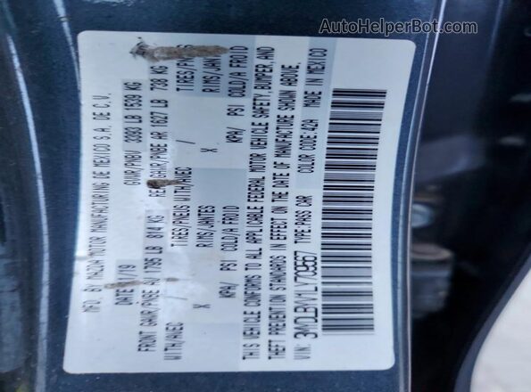 3MYDLBYV1LY709567 2020 TOYOTA YARIS Gray Vista de la etiqueta del VIN