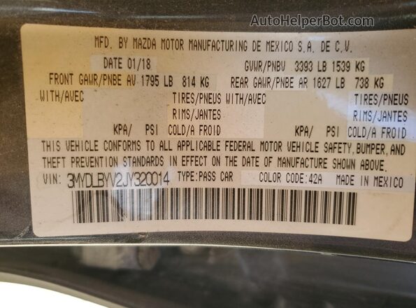 3MYDLBYV2JY320014 2018 TOYOTA YARIS Серый 