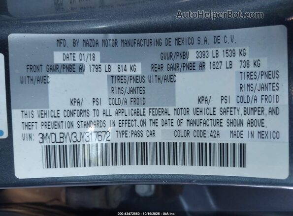 3MYDLBYV3JY317672 2018 TOYOTA YARIS IA Gray 