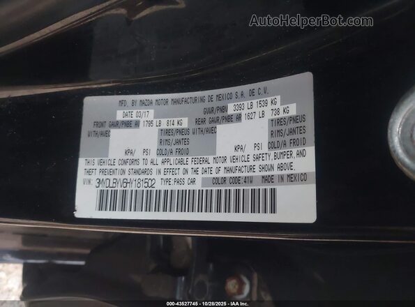 3MYDLBYV6HY181502 2017 TOYOTA YARIS IA Black 