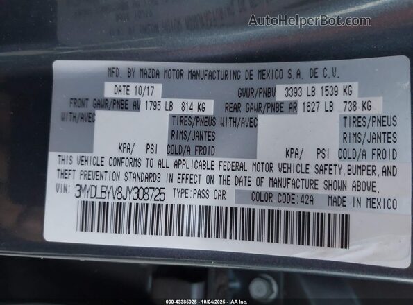 3MYDLBYV8JY308725 2018 TOYOTA YARIS IA Серебряный 