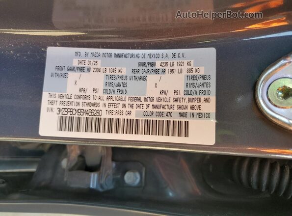 3MZBPBCM9SM466280 2025 MAZDA 3 Gray 