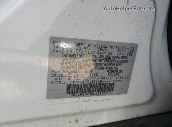 3N1CP5BV3RL488359 2024 NISSAN KICKS White ძრავის განყოფილების ხედი