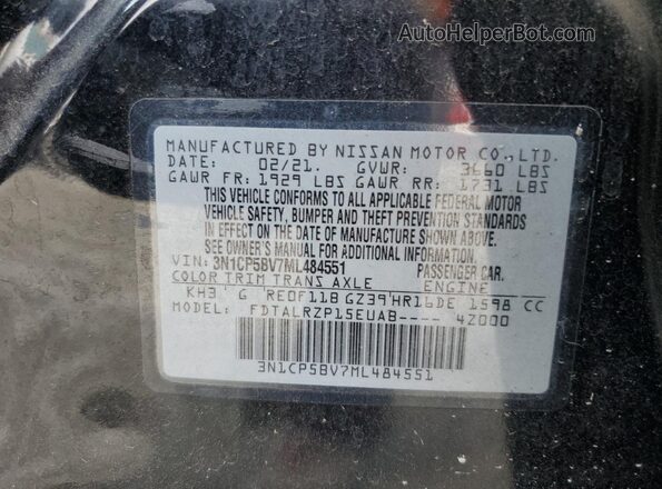 3N1CP5BV7ML484551 2021 NISSAN KICKS Черный 