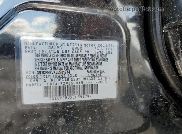 3N1CP5BVXLL541744 2020 NISSAN KICKS Черный Панорамный вид салона 360°
