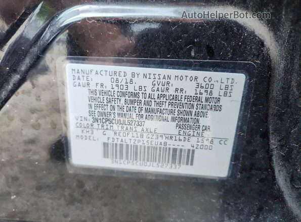 3N1CP5CU0JL527337 2018 NISSAN KICKS Black 