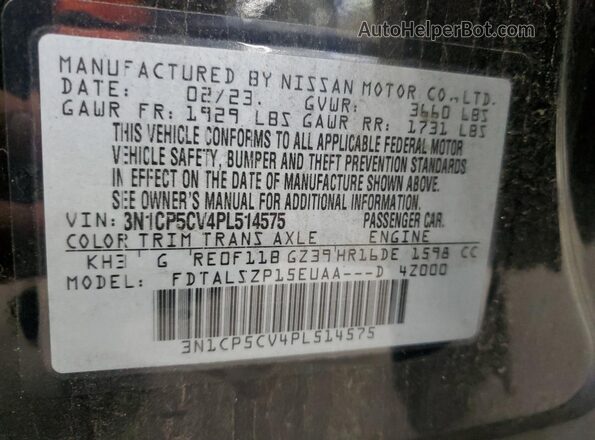 3N1CP5CV4PL514575 2023 NISSAN KICKS Black 