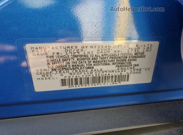 3N1CP5CV6PL511869 2023 NISSAN KICKS Синий Вид подкапотного пространства