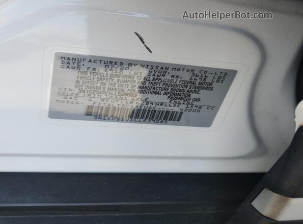 3N1CP5DV1LL539085 2020 NISSAN KICKS White სალონის 360-გრადუსიანი ხედი