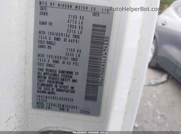 3N6CM0KN5LK694530 2020 NISSAN NV200  CARGO White 