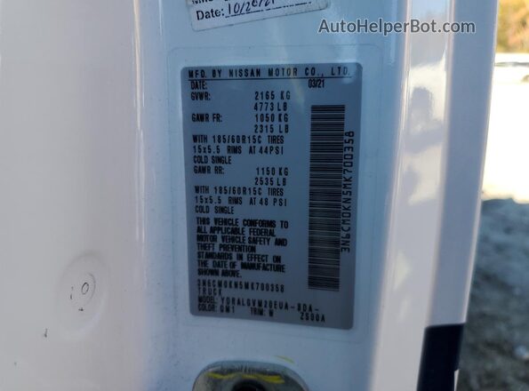 3N6CM0KN5MK700358 2021 NISSAN NV200 White 360 interior view