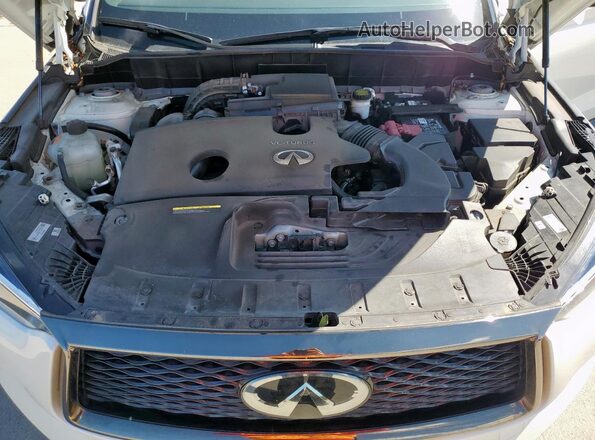 3PCAJ5BA3MF120354 2021 INFINITI QX50 White Vista del compartimento del motor