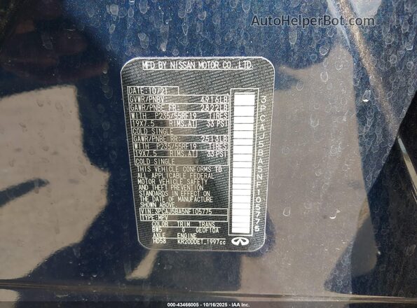 3PCAJ5BA5NF105775 2022 INFINITI QX50 Blue Вид підкапотного простору