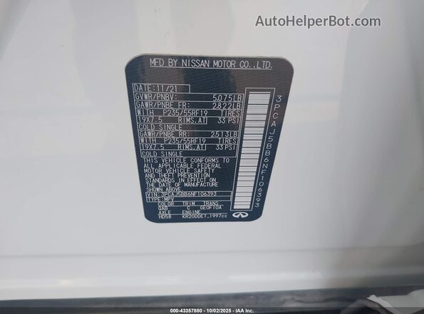 3PCAJ5BB6NF106393 2022 INFINITI QX50 Белый Вид подкапотного пространства