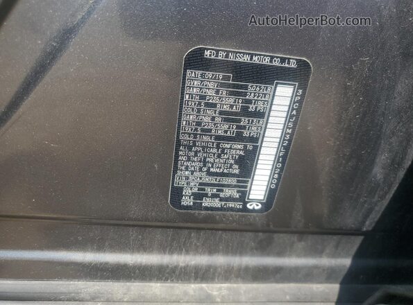 3PCAJ5M32LF102800 2020 INFINITI QX50 Gray Панорамний вид салону 360°