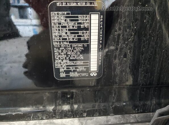 3PCAJ5M36LF103965 2020 INFINITI QX50 Black VIN կոդի պիտակի տեսք