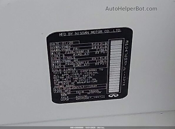 3PCAJ5M37LF112948 2020 INFINITI QX50 Black Շարժիչի բաժամունքի տեսք