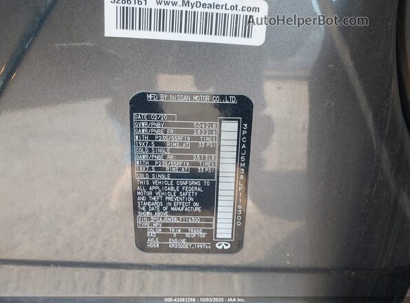 3PCAJ5M38LF116300 2020 INFINITI QX50 Gray Вид підкапотного простору