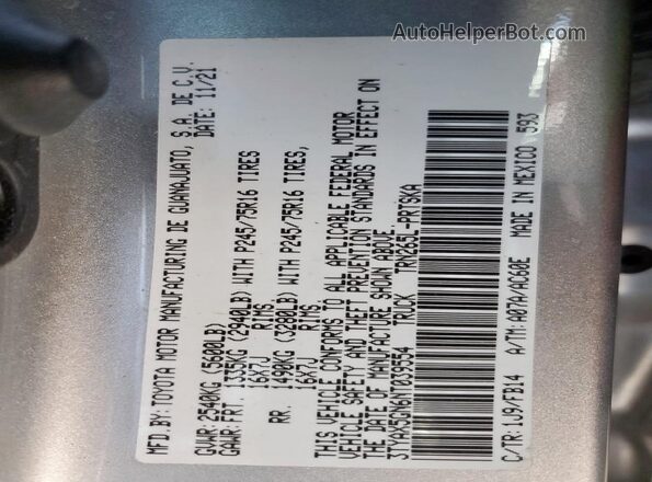 3TYAX5GN6NT039554 2022 TOYOTA LE Silver Engine compartment view