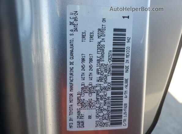 3TYJDAHN2RT010199 2024 TOYOTA TACOMA Silver Շարժիչի բաժամունքի տեսք