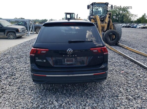 3VV2B7AX1NM164855 2022 VOLKSWAGEN TIGUAN Black უკანა ხედი