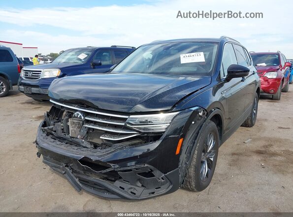 3VV2B7AX4NM102883 2022 VOLKSWAGEN TIGUAN Black Առջևի ձախ երեք քառորդ տեսարան