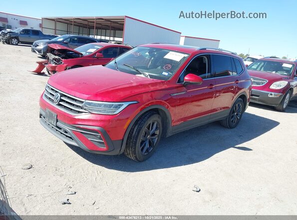 3VV3B7AX6NM170395 2022 VOLKSWAGEN TIGUAN Red წინა მარცხენა ხედი სამი მეოთხედიდან