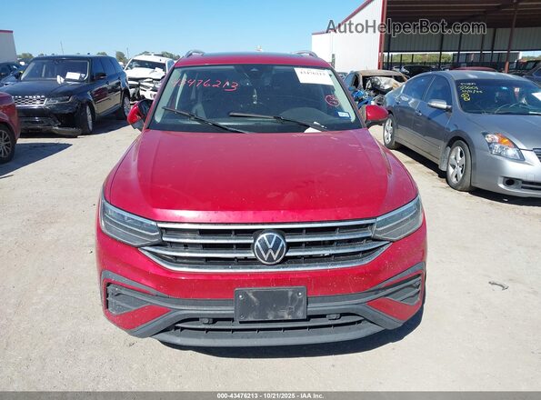3VV3B7AX6NM170395 2022 VOLKSWAGEN TIGUAN Red ხელსაწყოთა პანელის ხედი