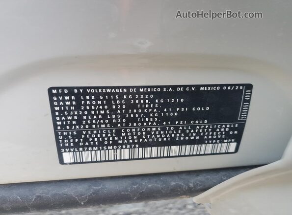3VVLR7RM1SM029879 2025 VOLKSWAGEN TIGUAN Tan 