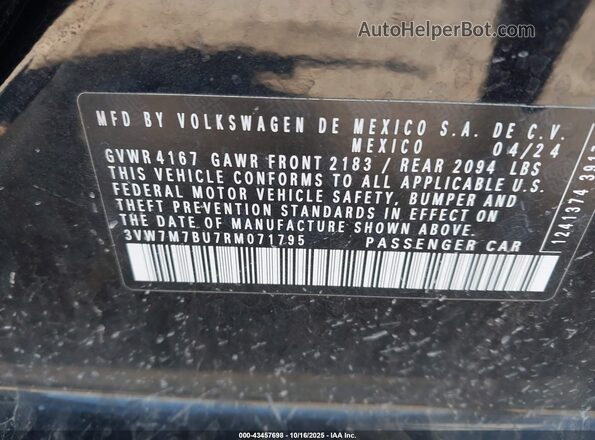 3VW7M7BU7RM071795 2024 VOLKSWAGEN JETTA Black Widok komory silnika