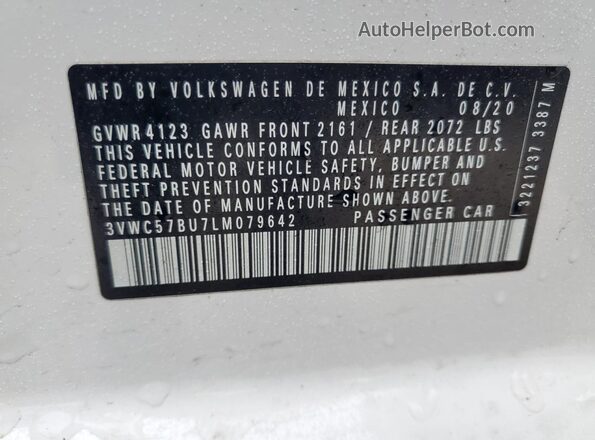3VWC57BU7LM079642 2020 VOLKSWAGEN JETTA White Widok komory silnika