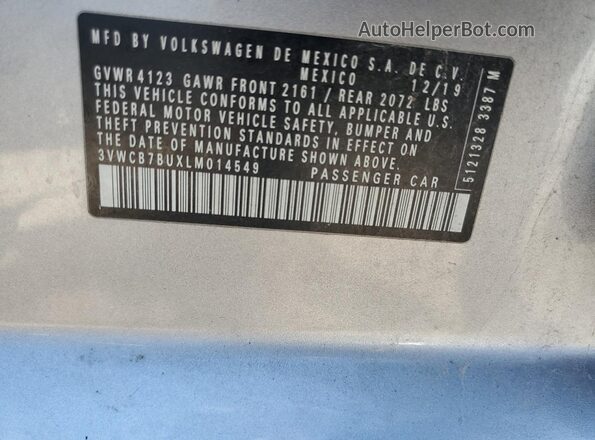 3VWCB7BUXLM014549 2020 VOLKSWAGEN JETTA Silver Vista del compartimento del motor
