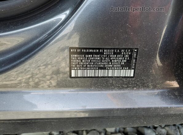 3VWEB7BU4LM036328 2020 VOLKSWAGEN JETTA Charcoal Vista del compartimento del motor