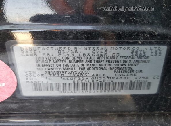 3N1AB7AP5JY253053 2018 NISSAN SENTRA Black 