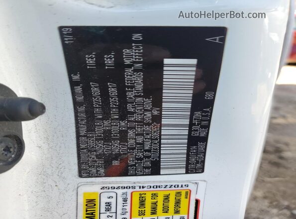 5TDZZ3DC4LS062652 2020 TOYOTA SIENNA White Vista interior de 360 grados