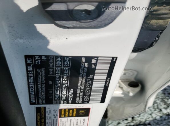 4JGDF6EE2KB237616 2019 MERCEDES-BENZ GLS-CLASS White Vista interior de 360 grados