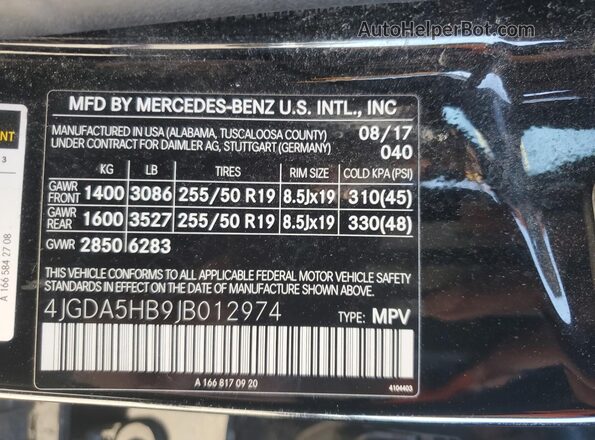 4JGDA5HB9JB012974 2018 MERCEDES-BENZ GLE Black 