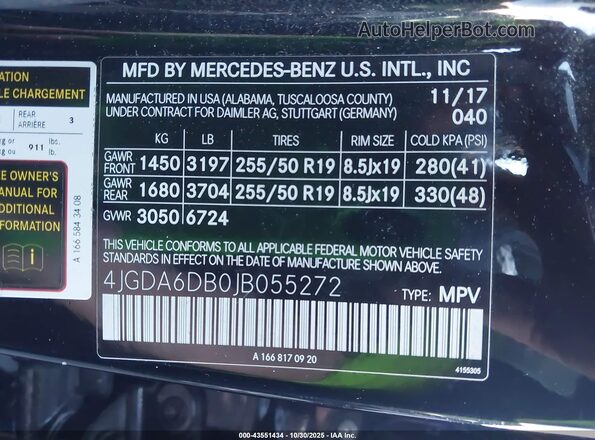 4JGDA6DB0JB055272 2018 MERCEDES-BENZ GLE 550E PLUG-IN HYBRID Black Շարժիչի բաժամունքի տեսք