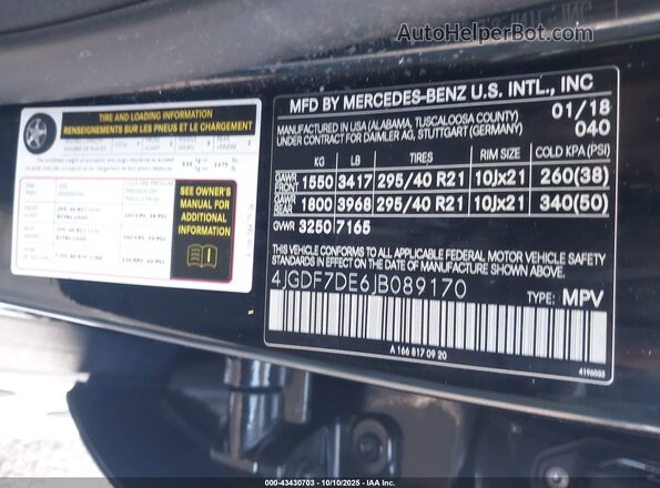 4JGDF7DE6JB089170 2018 MERCEDES-BENZ GLS 550 Black Widok komory silnika