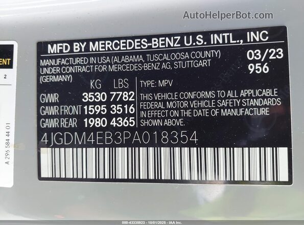 4JGDM4EB3PA018354 2023 MERCEDES-BENZ EQS 580 SUV Gray Engine compartment view