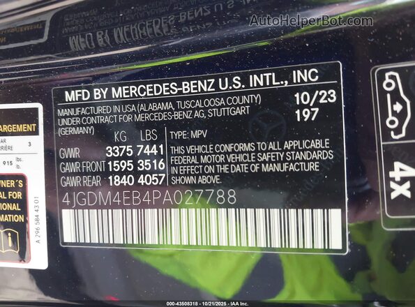 4JGDM4EB4PA027788 2023 MERCEDES-BENZ EQS 580 SUV Black Engine compartment view