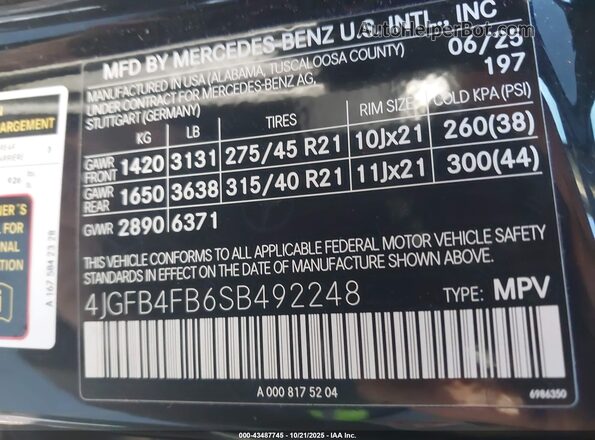 4JGFB4FB6SB492248 2025 MERCEDES-BENZ GLE 350 Black ძრავის განყოფილების ხედი